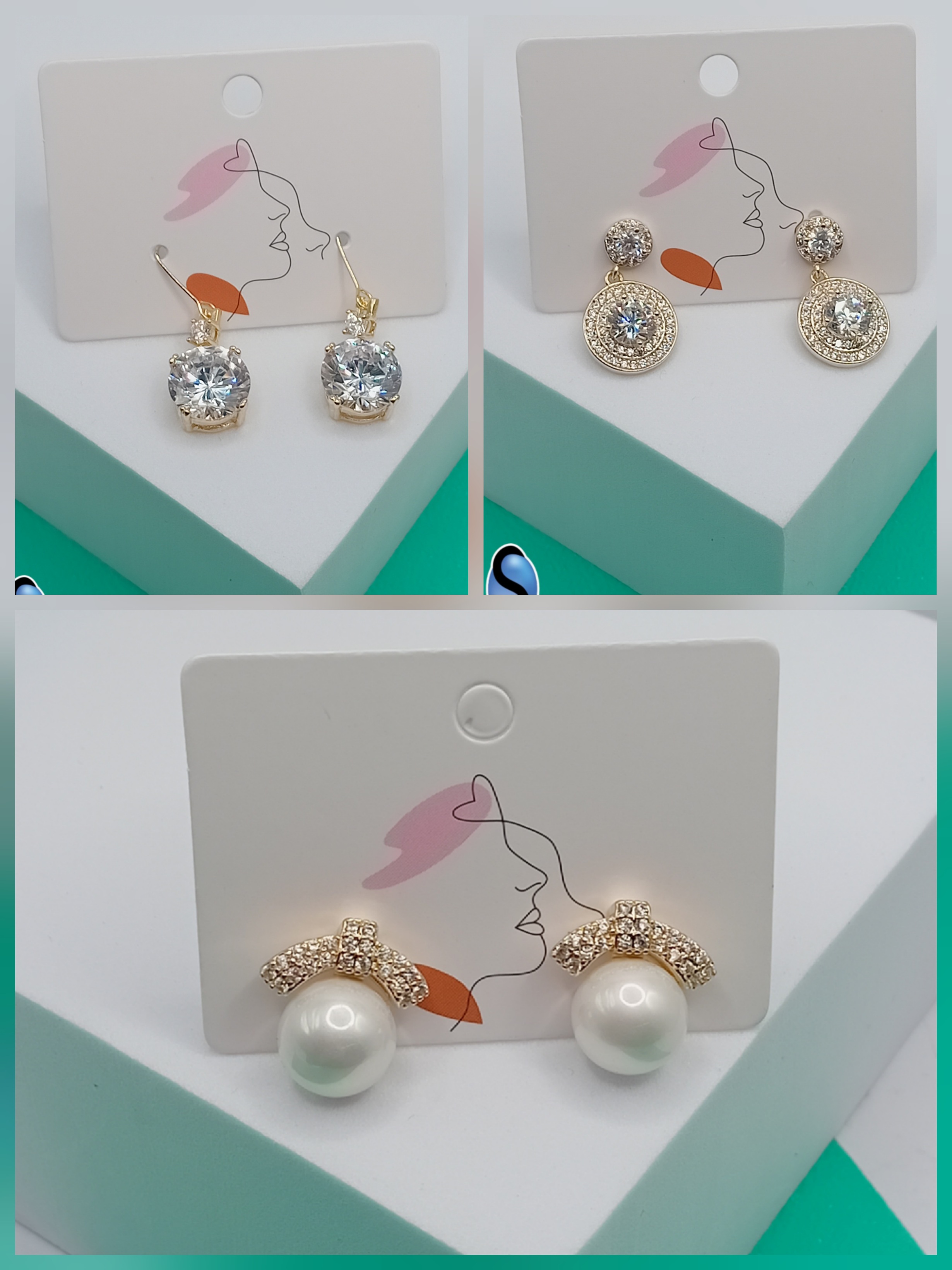 ARETES CON PERLA DE RIO DE MICROCIRCONIA