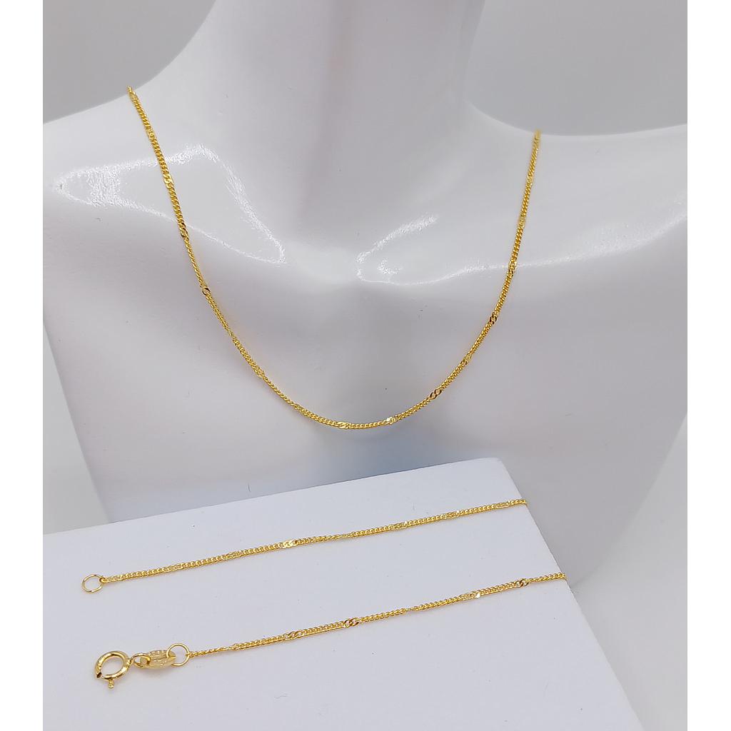 CADENA TERMINADA DE PLATA 925 CON BAÑO 16PULG