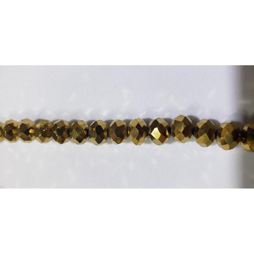 CRISTAL RONDEL DORADO METALICO 8 Mm