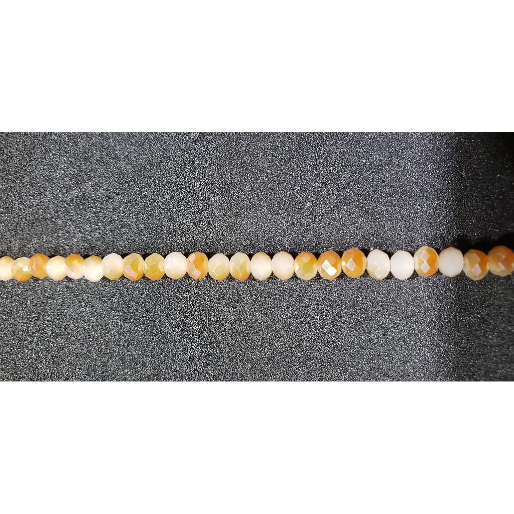CRISTAL RONDEL BEIGE AMBER AB 4MM