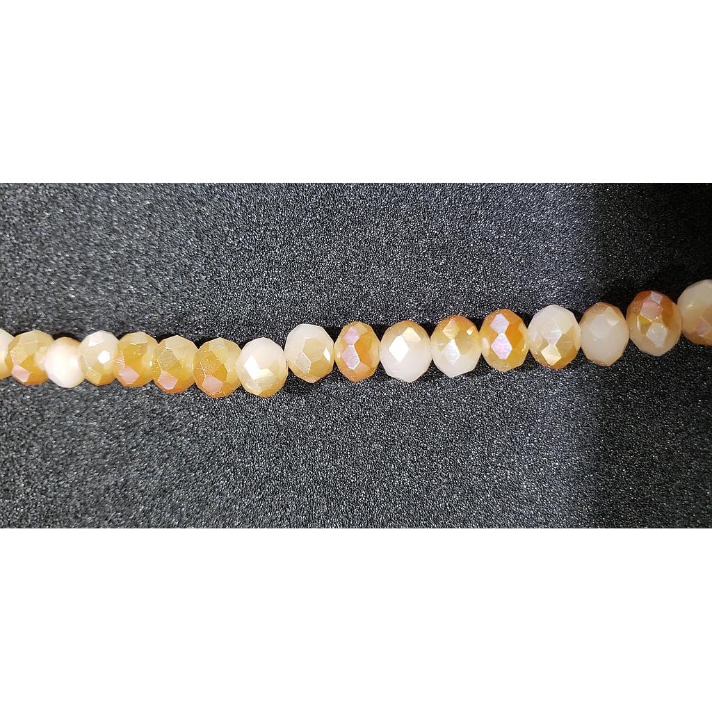 CRISTAL RONDEL BEIGE AMBER AB 6MM