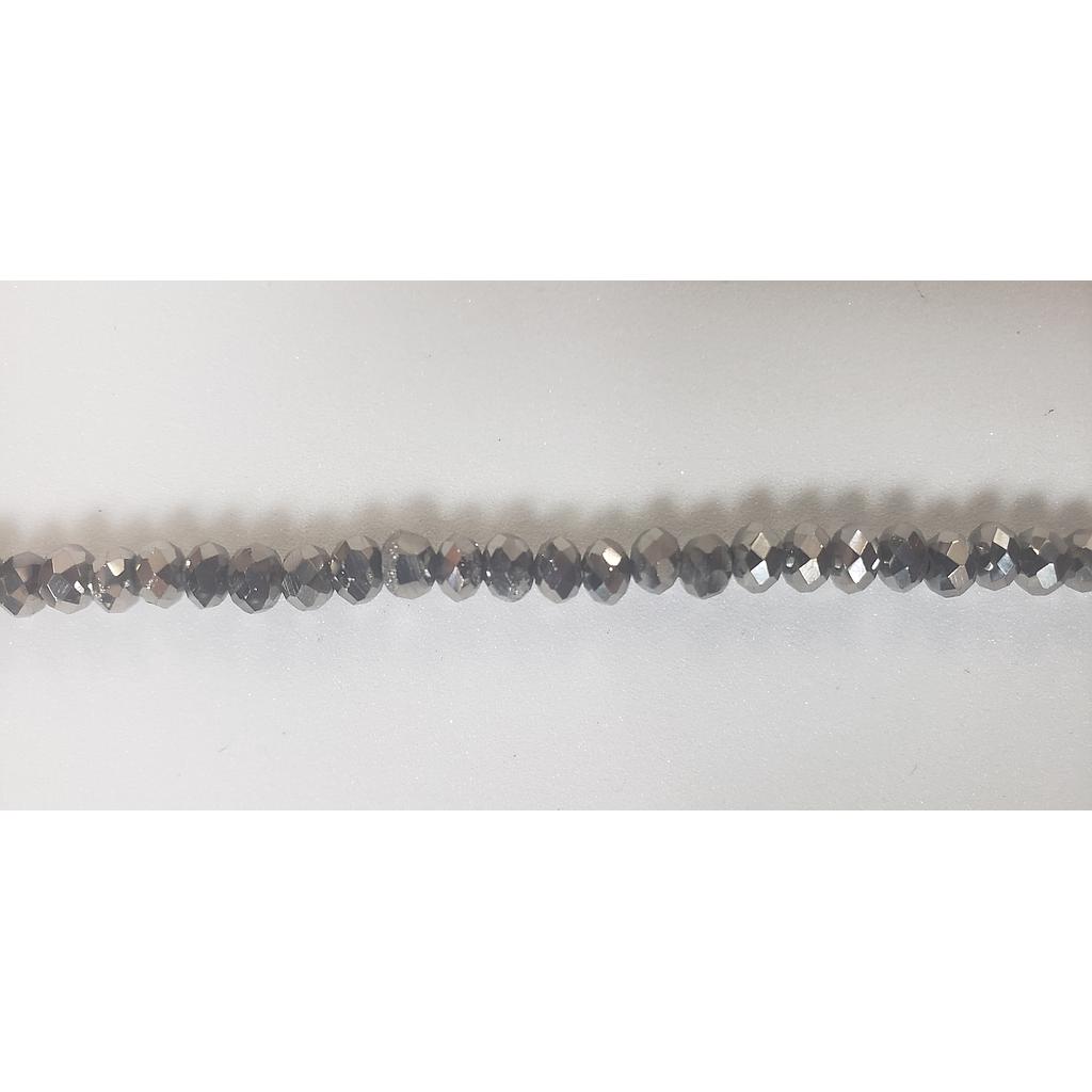CRISTAL RONDEL PLATEADO METALICO 4MM