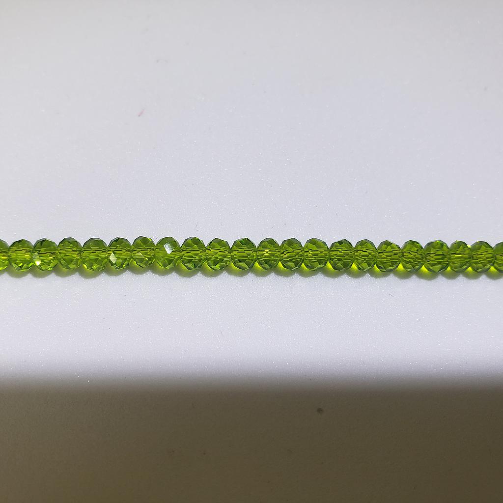 CRISTAL RONDEL VERDE OLIVO 8MM