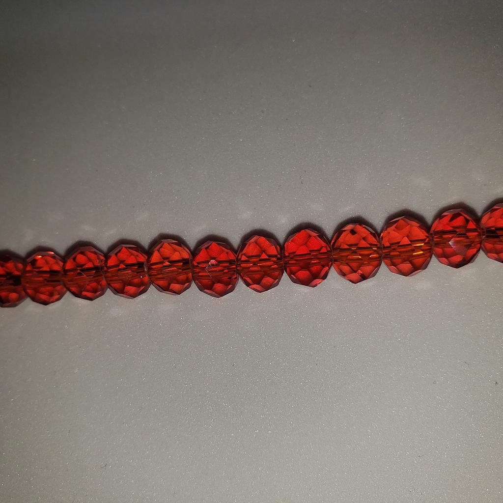 CRISTAL RONDEL  ROJO MANZANA 8MM