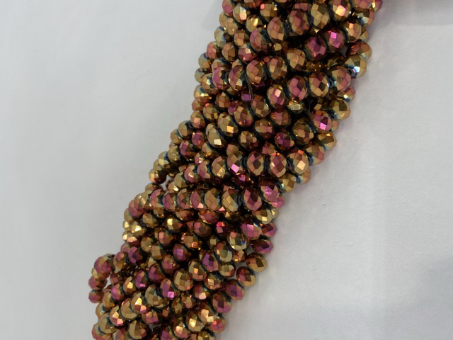 CRISTAL RONDEL BRONCE CON MORADO TORNASOL 8MM
