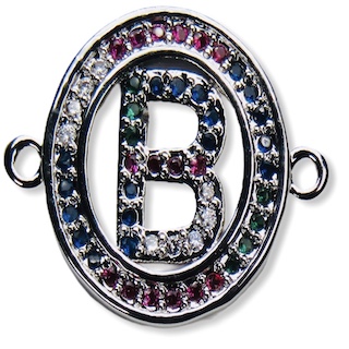 DIJE LETRA B MULTICOLOR 12MM