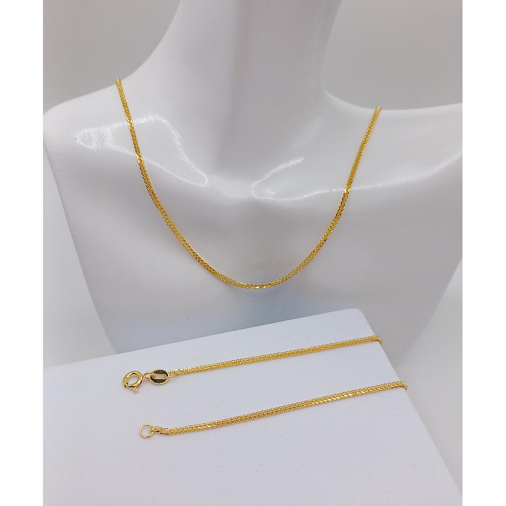 CADENA TERMINADA DE PLATA 925 CON BAÑO 16PULG