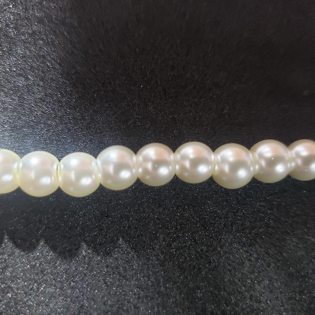PERLA ACRILICA BEIGE CON VIDRIO 8MM