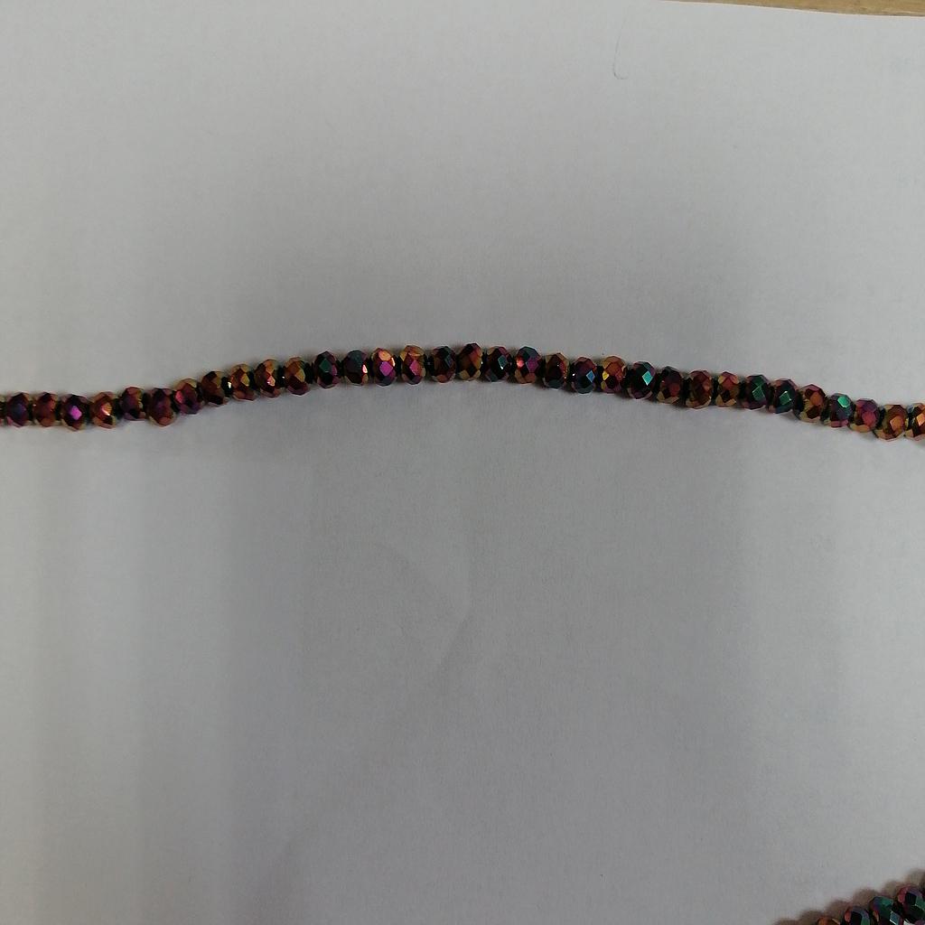 CRISTAL RONDEL BRONCE CON MORADO TORNASOL 4MM