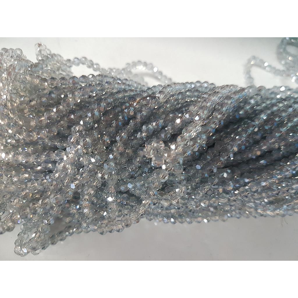 CRISTAL GRIS TRANSPARENTE  RONDEL 4MM