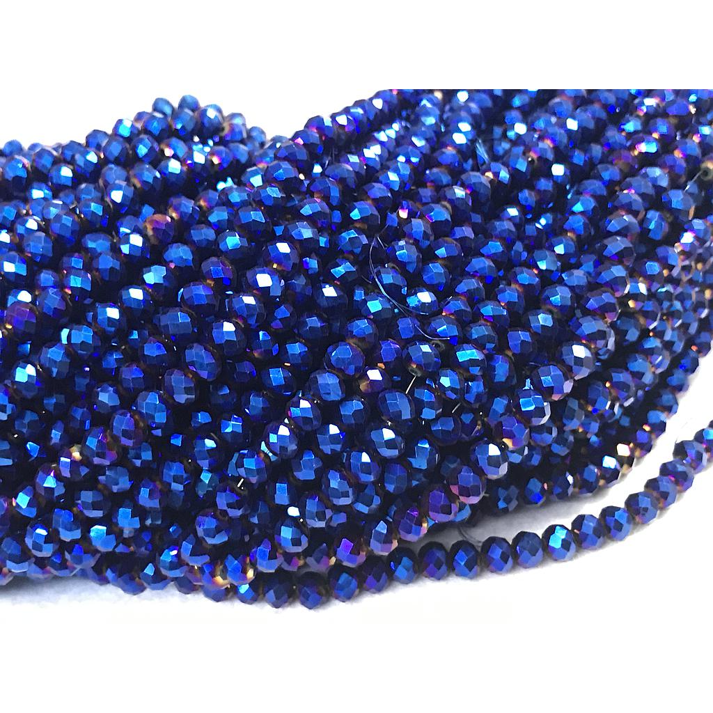 CRISTAL RONDEL AZUL METALICO 6MM