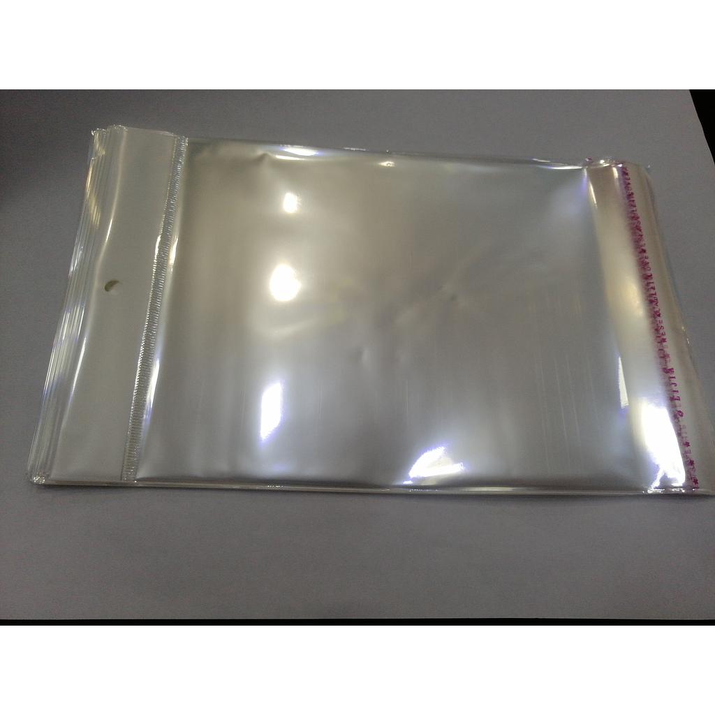 BOLSA CON PEGAMENTO 13X21CM PAQUETE 100PCS