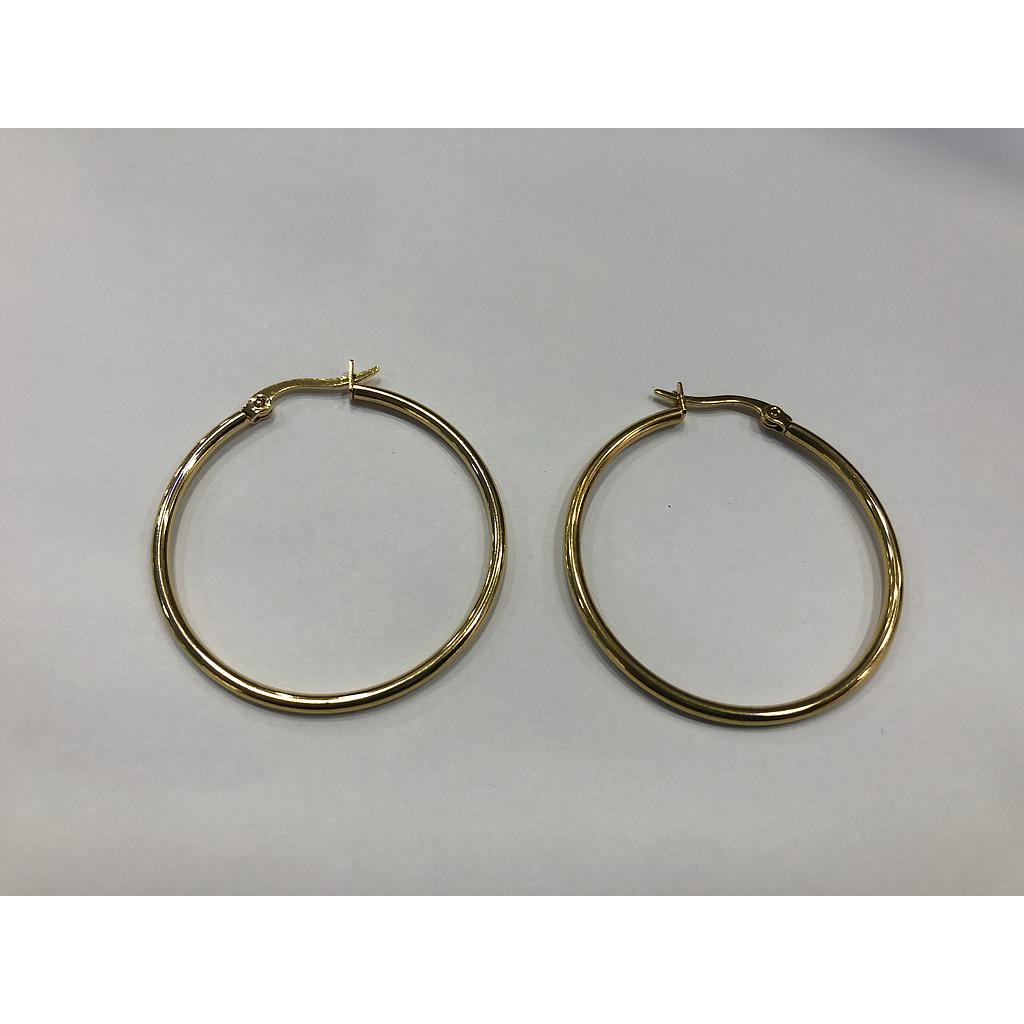 ARGOLLA ACERO REDONDA DORADA 34MM