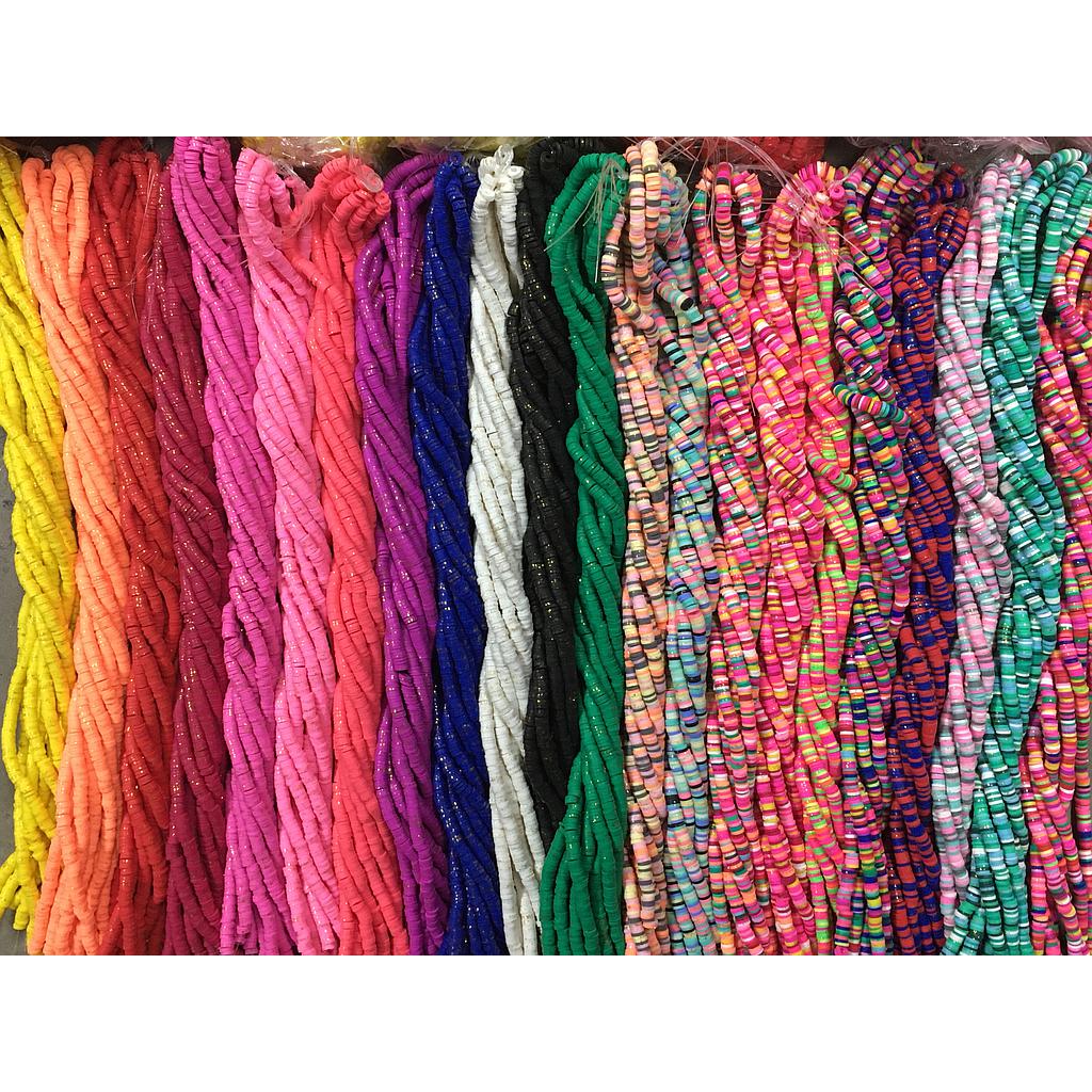 FIMO DISCO MULTICOLOR ESCARCHADO 6MM LIQUIDACION