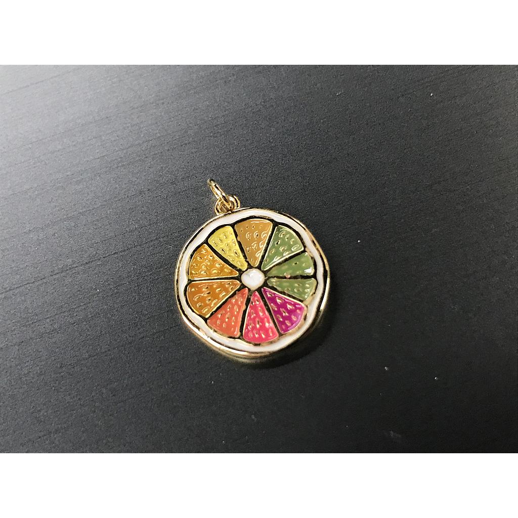 DIJE NARANJA MICROCIRCONIA Y ENAMEL