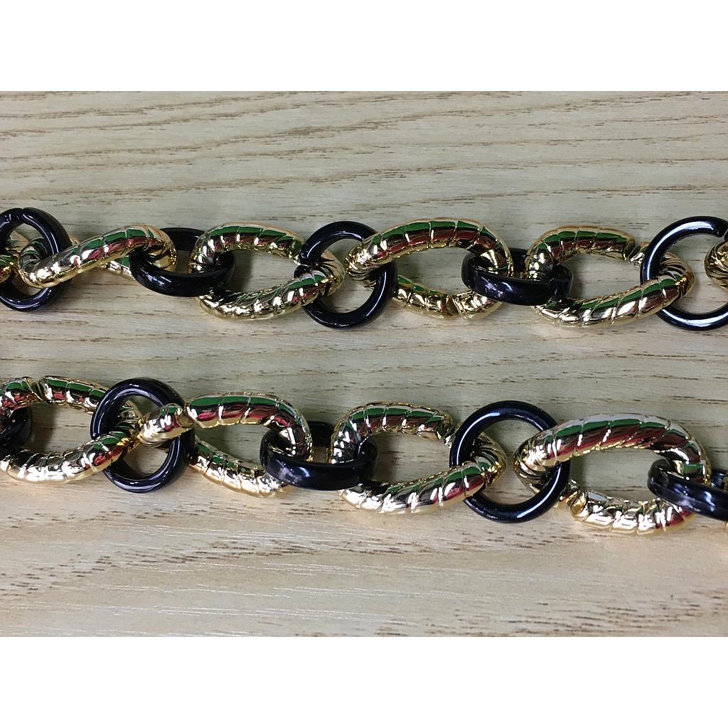 CADENA ACRILICA DORADO Y NEGRO 26PCS