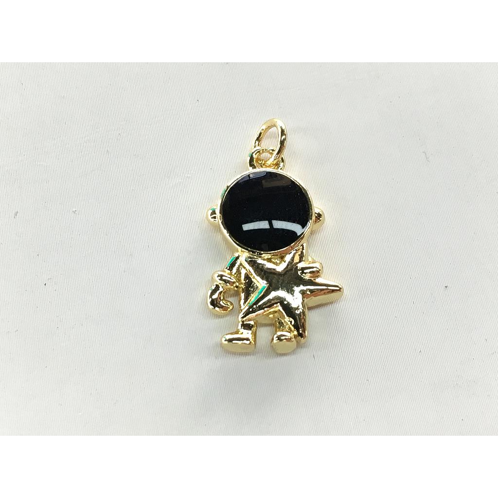 DIJE ASTRONAUTA CON ESTRELLA 23MM MICROCIRCONIA