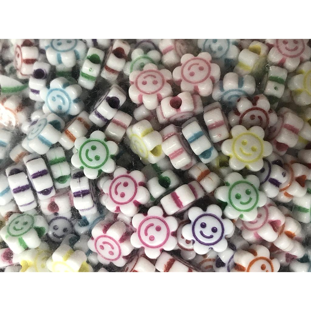 SEPARADOR ACRILICO FLOR CON CARITA 10MM 10GRS