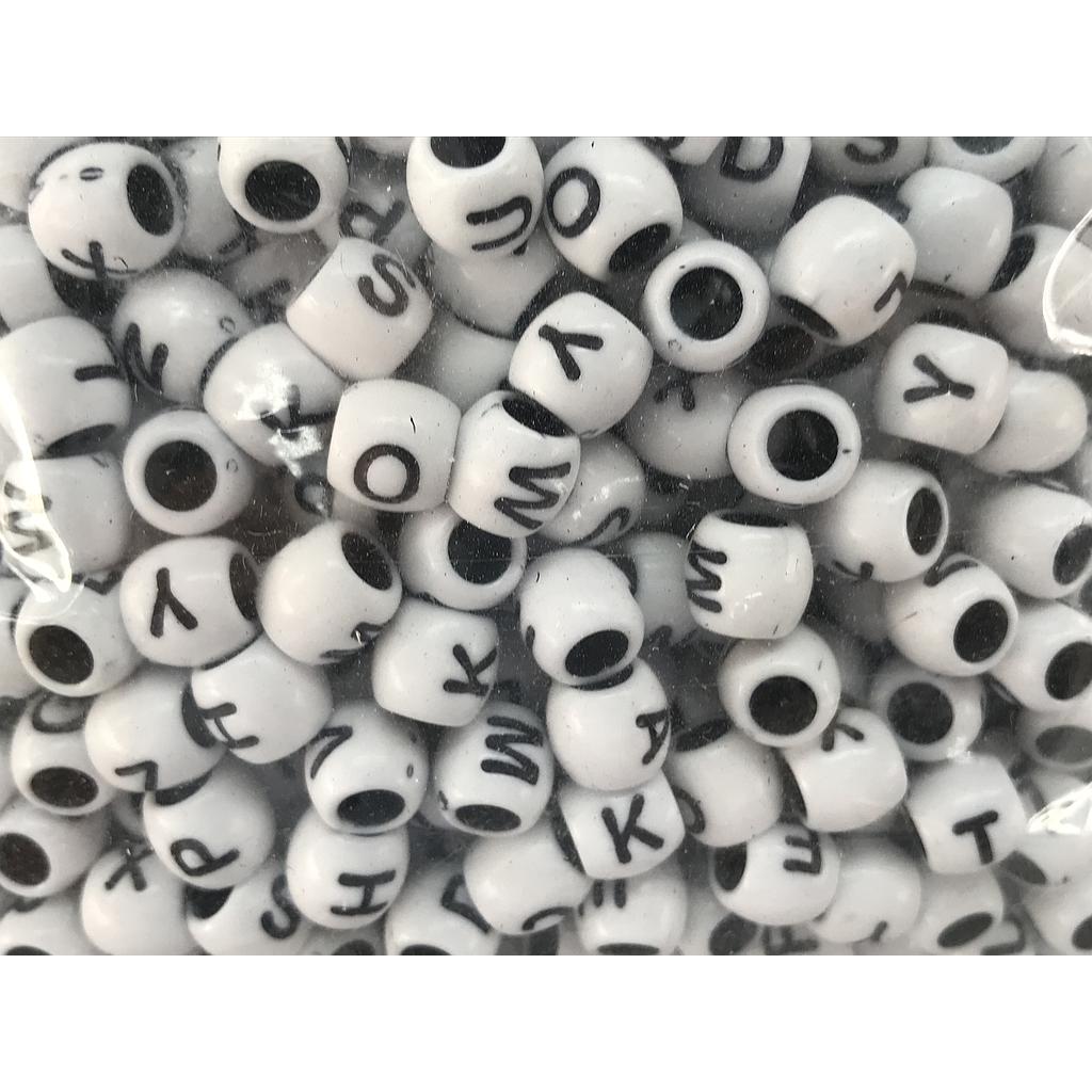 SEPARADORES CILINDRICOS LETRAS BLANCO Y NEGRO PAQUETE 500GRS