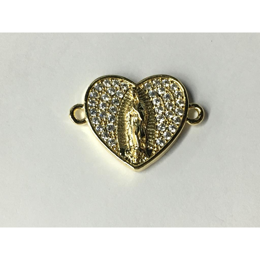 DIJE CORAZON Y VIRGEN DE GUADALUPE MICROCIRCONIA