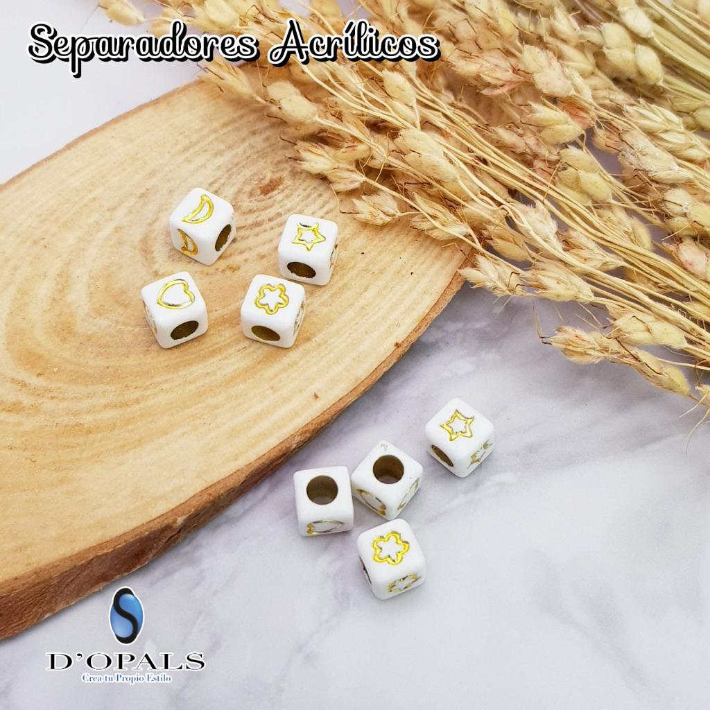 SEPARADORES ACRILICOS CUBOS 6MM CON FIGURAS 10GRS