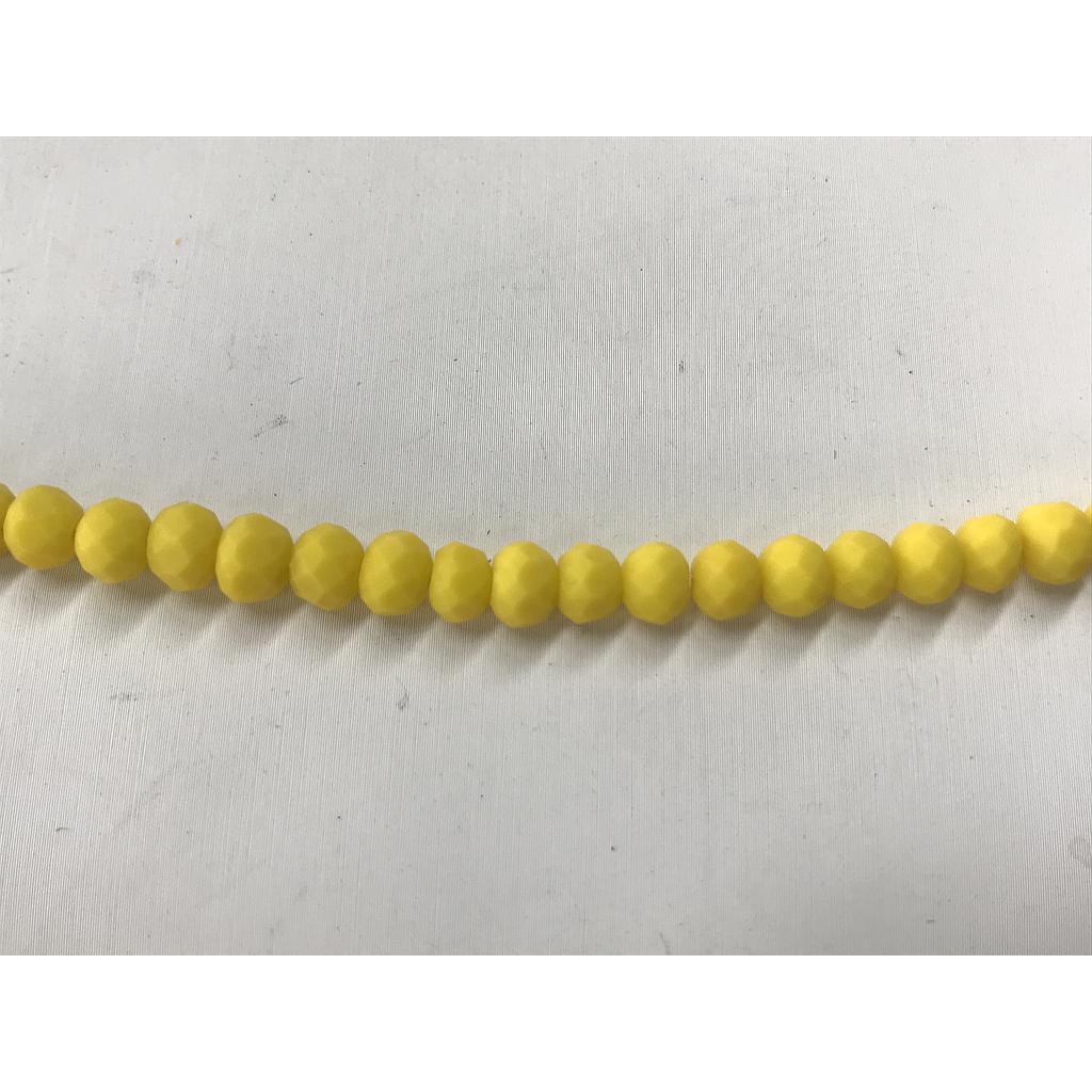 CRISTAL RONDEL MATE AMARILLO PIÑA 6MM 45 PCS APROX.