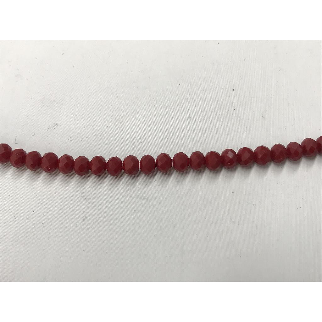 CRISTAL RONDEL MATE ROJO SANGRIA 4MM