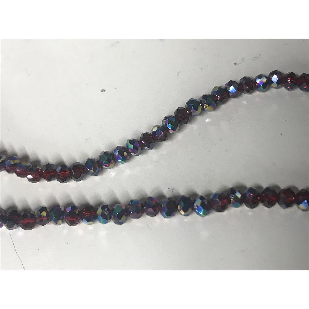 CRISTAL RONDEL OCRE CON VERDE 4MM