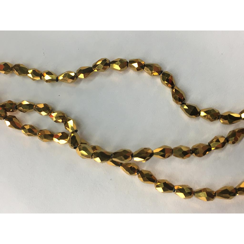LIQUIDACION CRISTAL DE GOTA 3X5MM DORADO