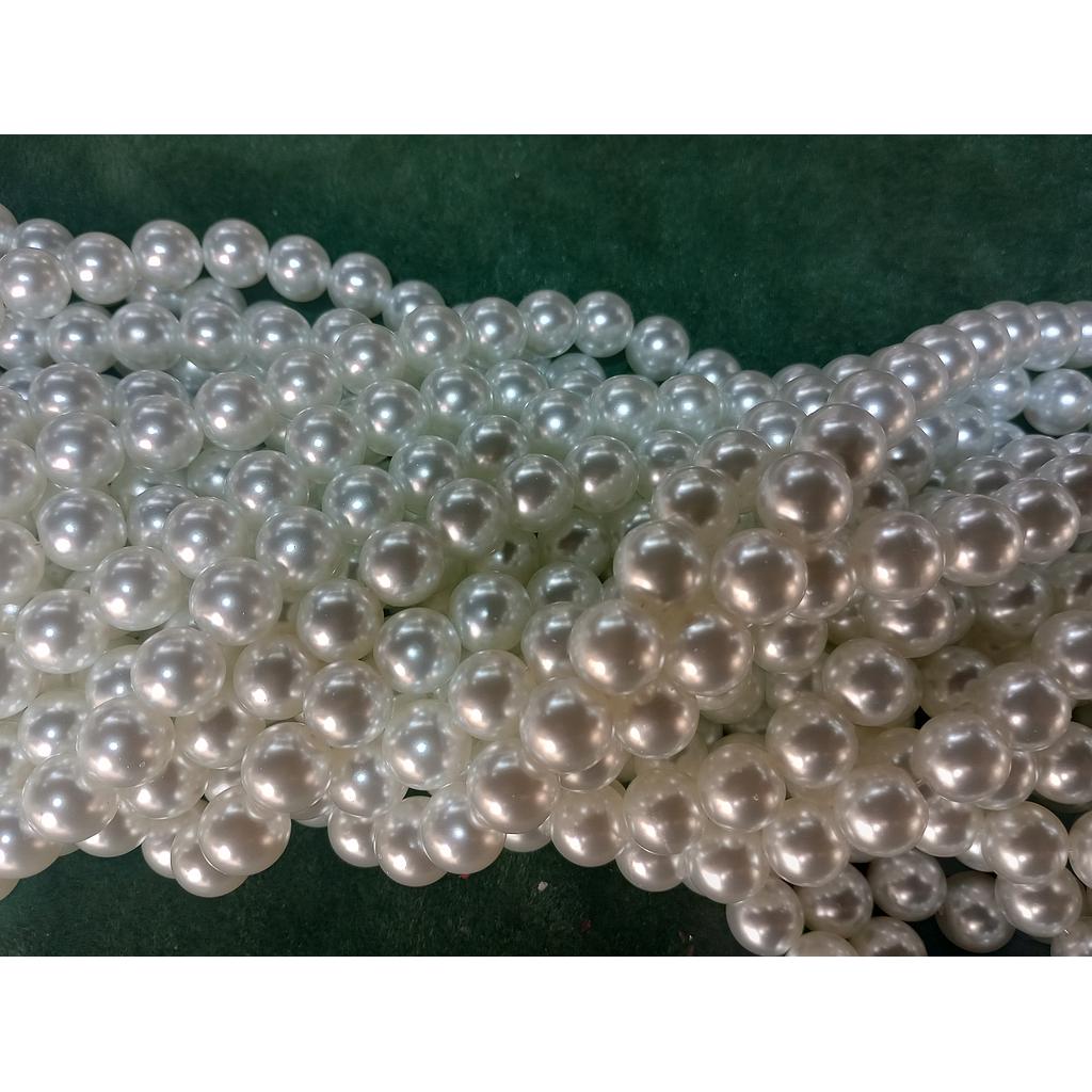 PERLA ACRILICA BLANCA CON VIDRIO