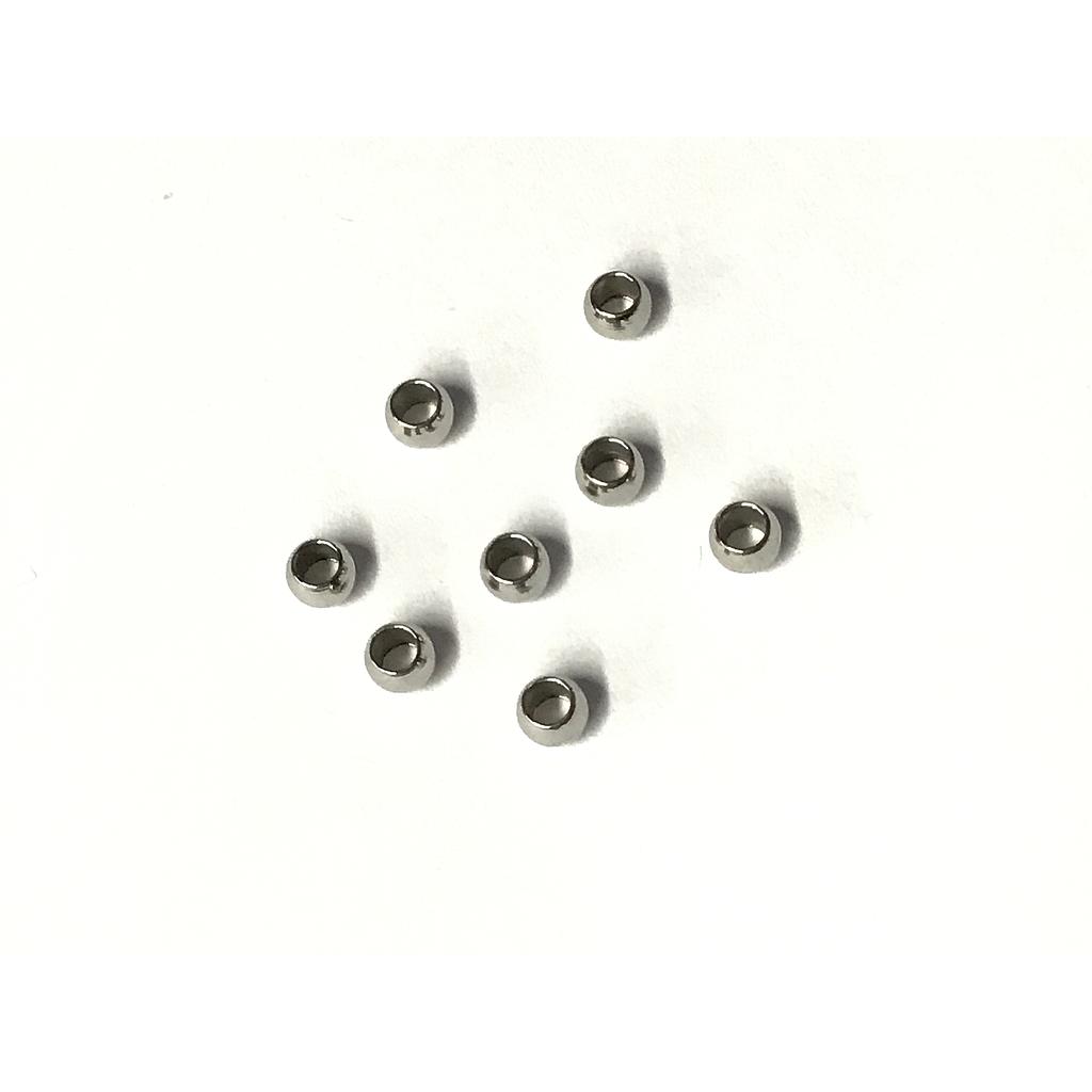 SEPARADOR PLATEADO 4X3MM ACERO AGUJERO GRANDE 50PCS