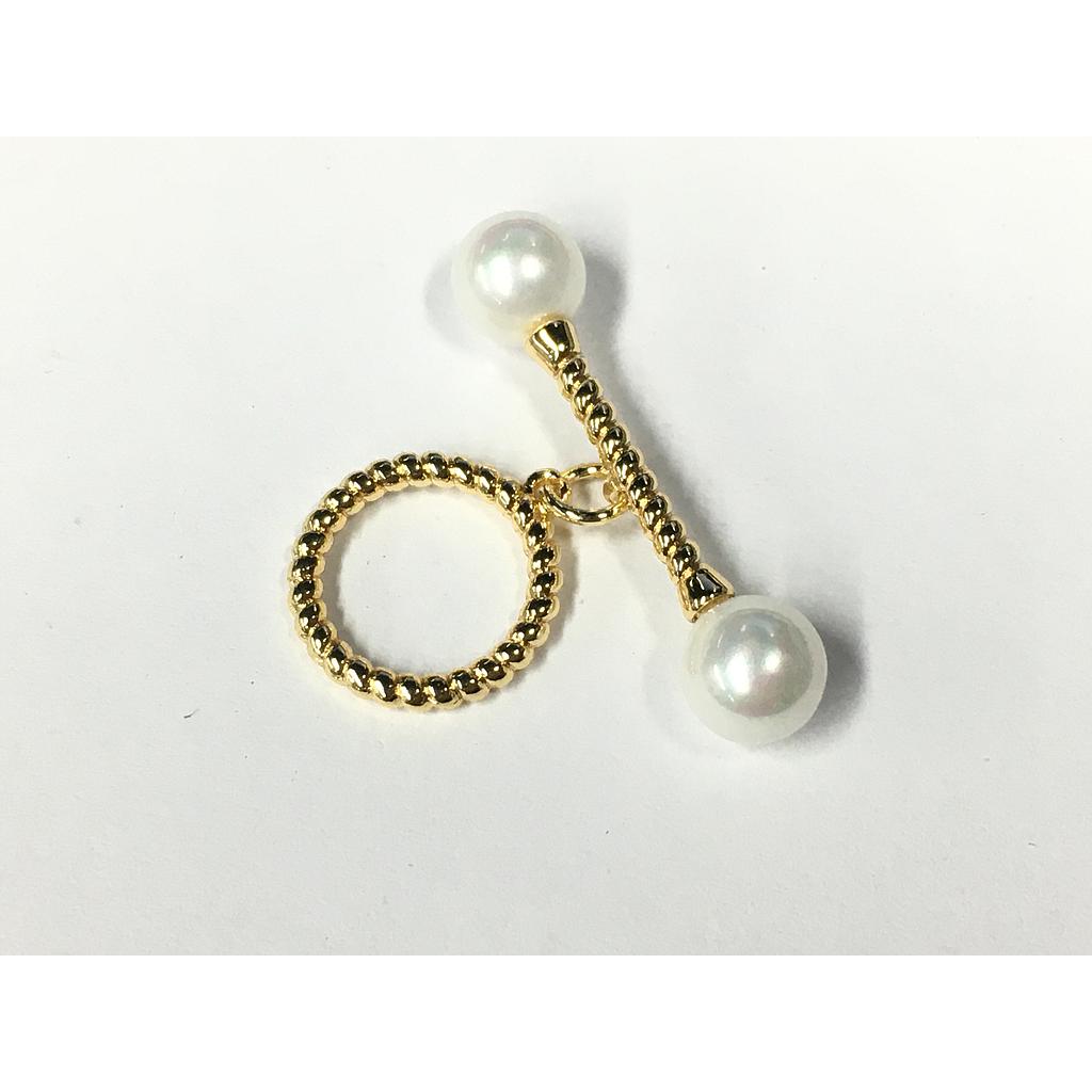 BROCHE CON PERLA 14MM ELECTROENCHAPADO