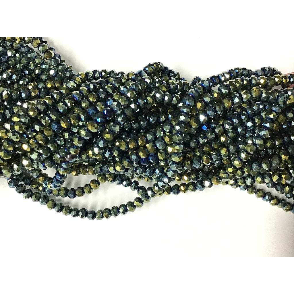 CRISTAL RONDEL VERDE TORNASOL 3MM