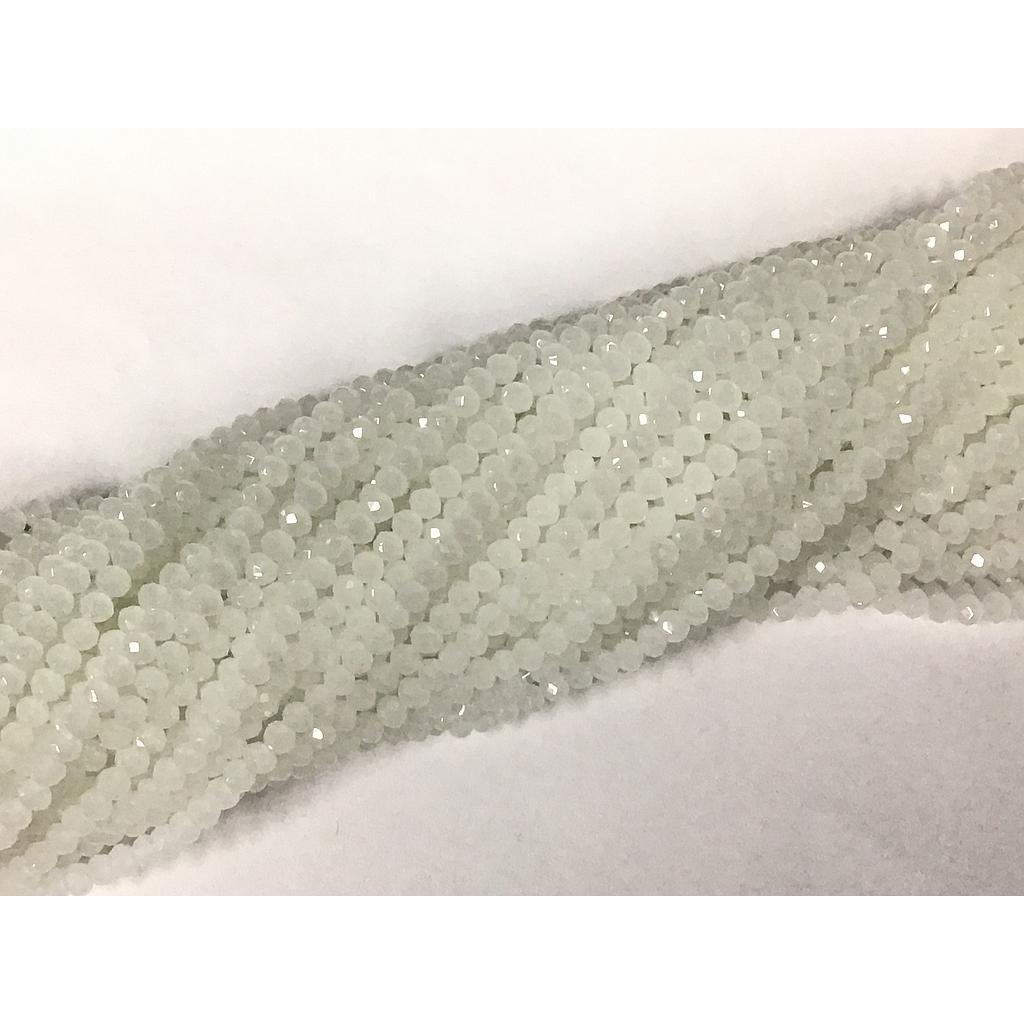 CRISTAL RONDEL MATE BLANCO ALGODON 3MM