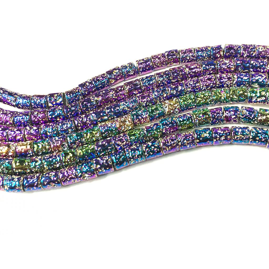 RISTRA DE PIEDRA CILINDRO MULTICOLOR 6MM