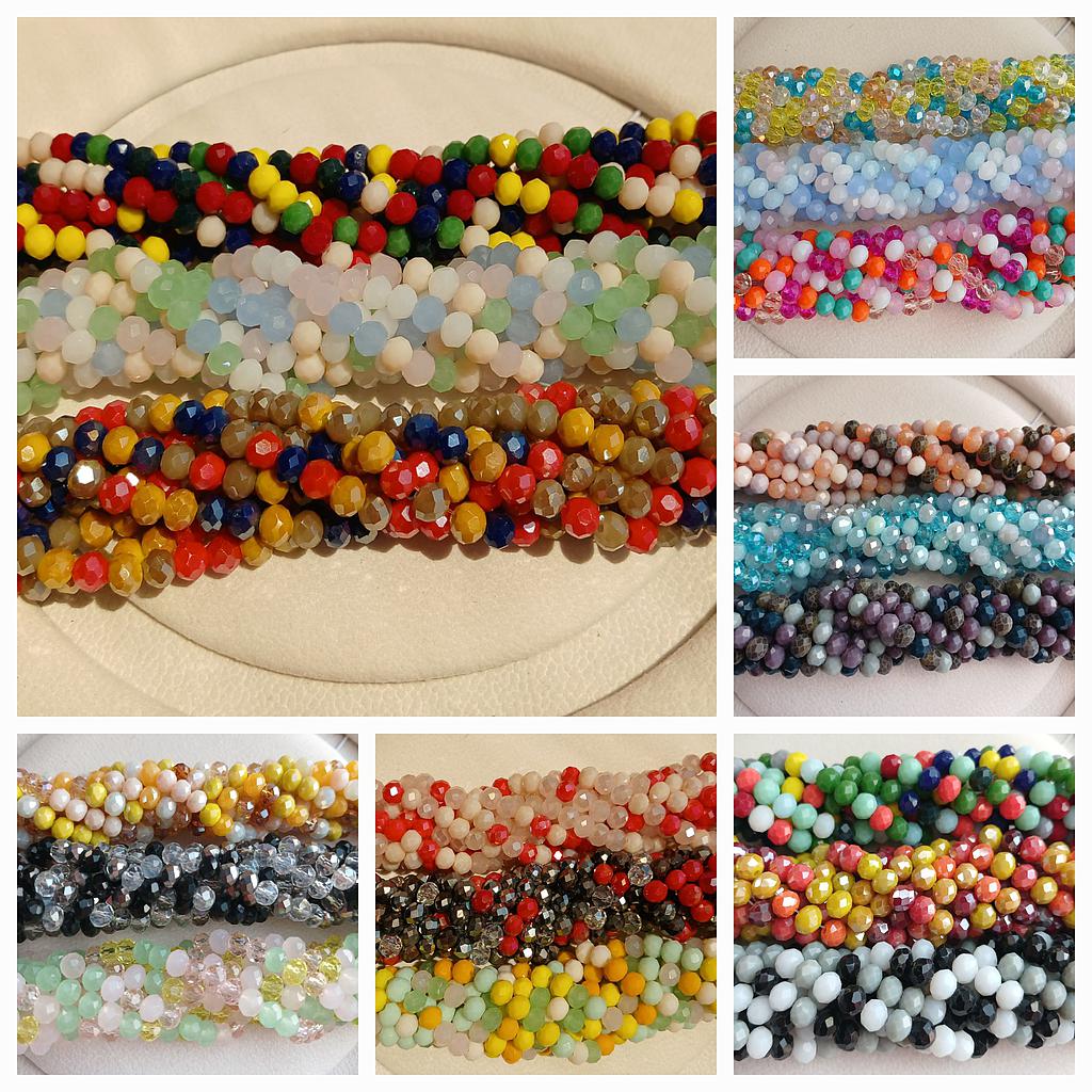 CRISTAL RONDEL MULTICOLOR 6MM LIQUIDACION