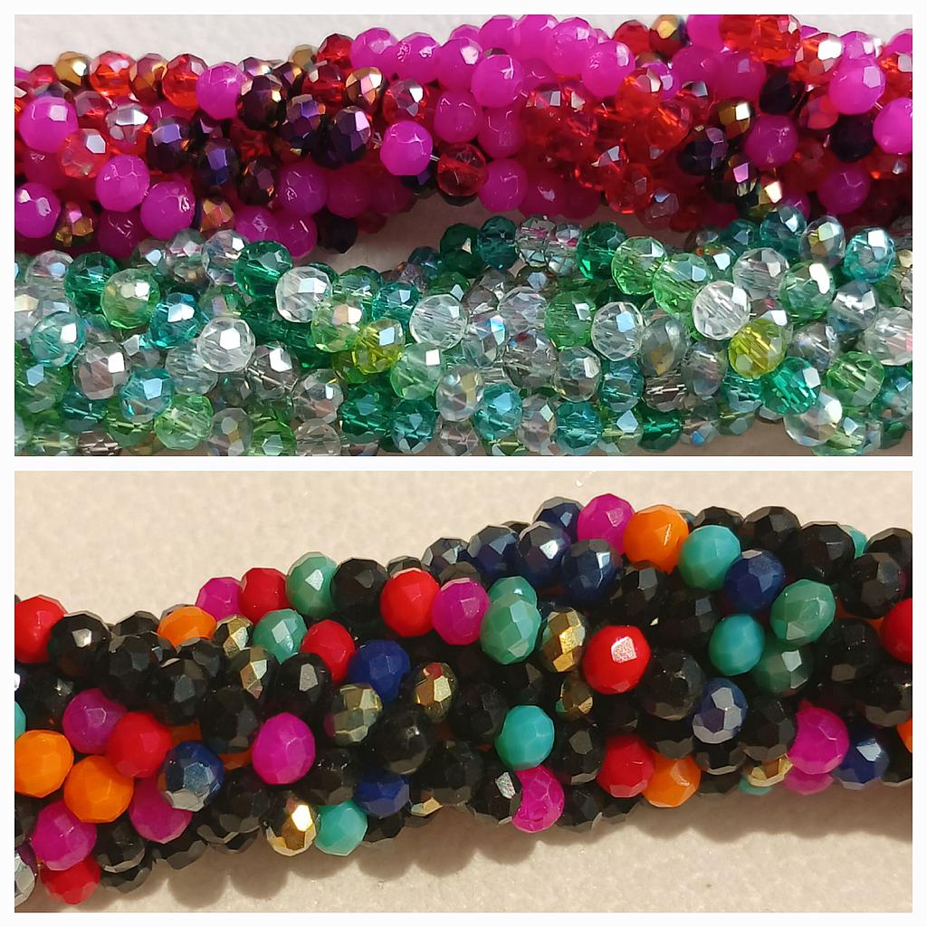 CRISTAL RONDEL MULTICOLOR 3MM LIQUIDACION