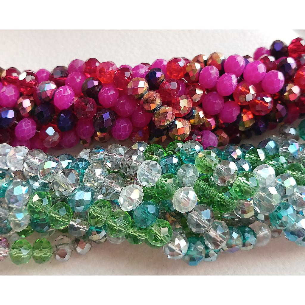 CRISTAL RONDEL MULTICOLOR 6MM LIQUIDACION