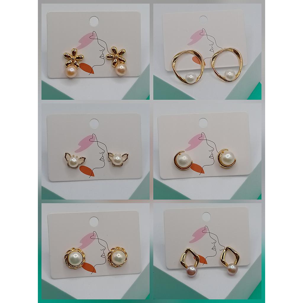 ARETES CON PERLA DE RIO DE MICROCIRCONIA