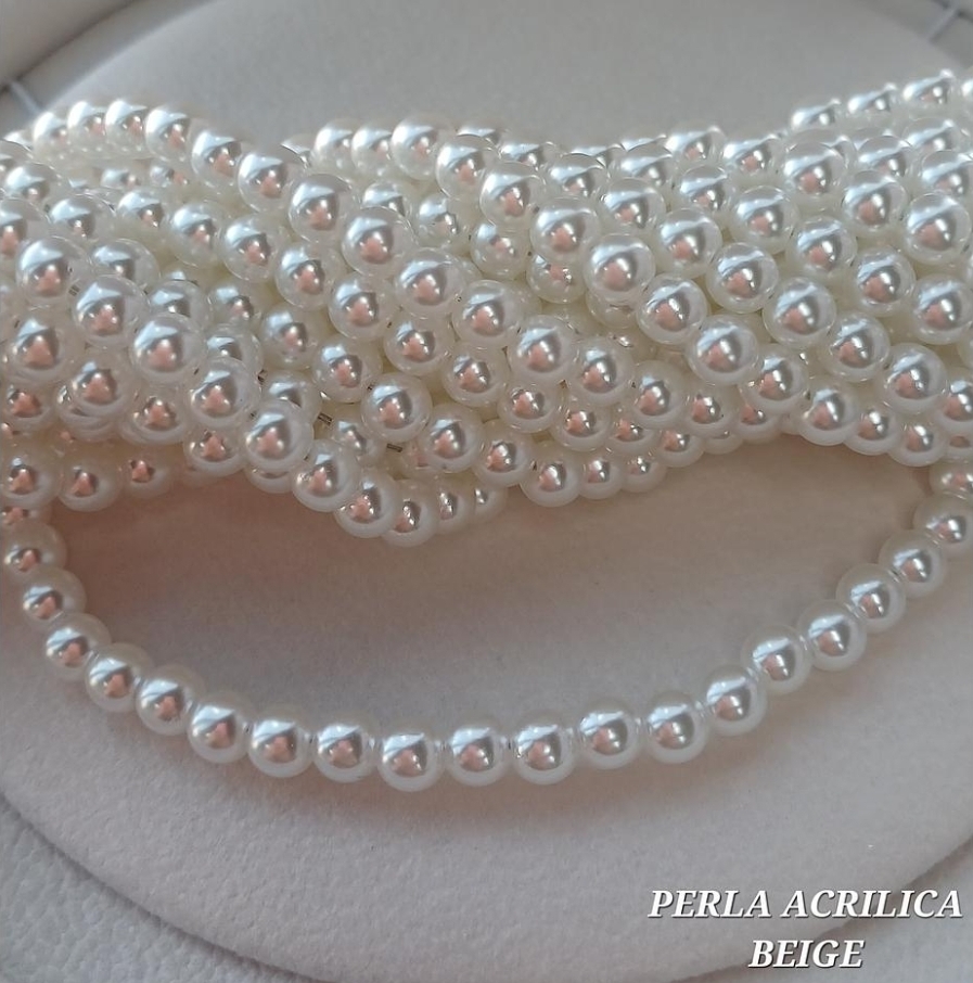 PERLA ACRLICA BEIGE 8MM