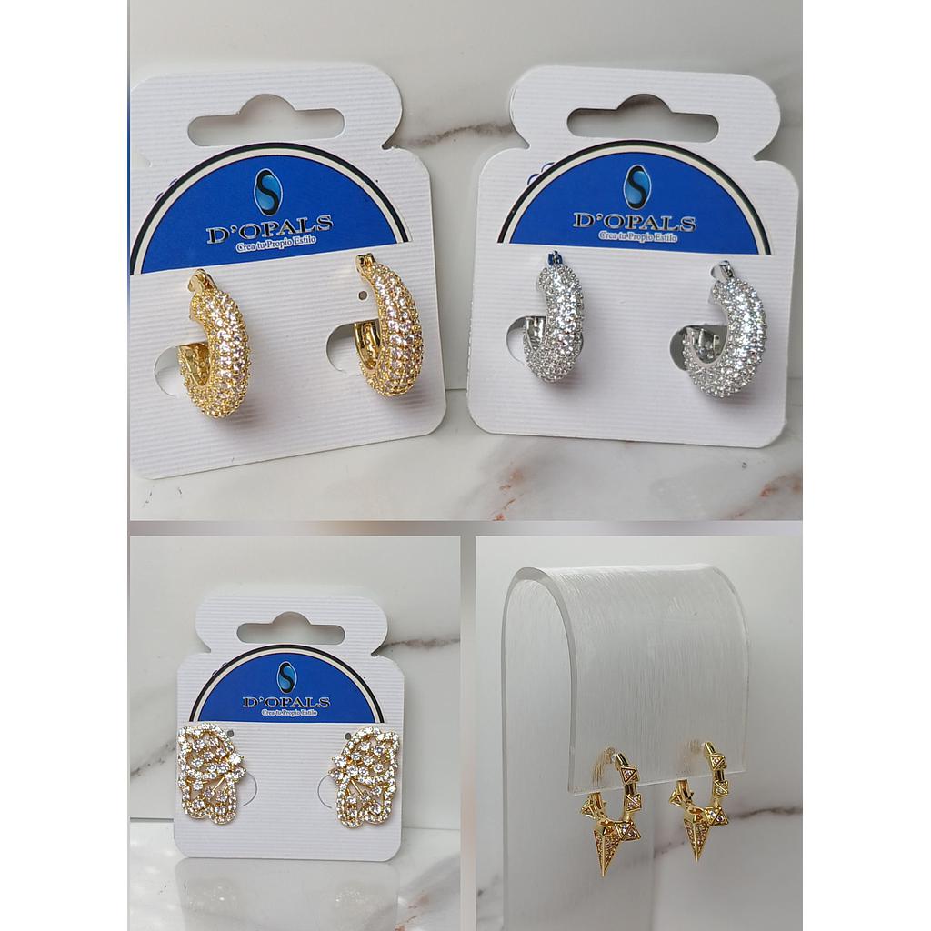 ARGOLLAS Y ARETE DE MICROCIRCONIA