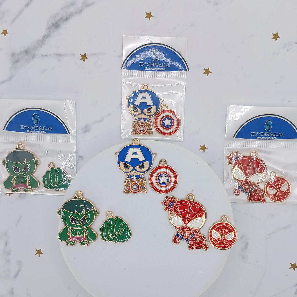 DIJES DE LOS SUPERHEROE ENAMEL 2PCS