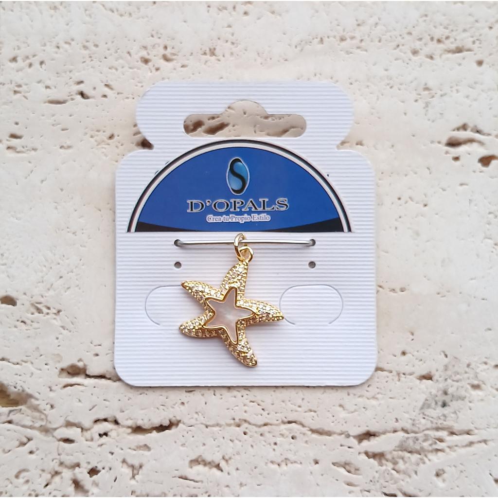 DIJE ESTRELLA DE MAR CON CONCHA NACAR MICROCIRCONIA