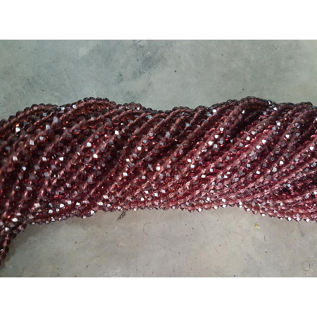 CRISTAL RONDEL ROJO GRANATE 8MM