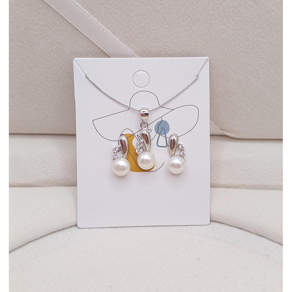 SET ARETES Y DIJE DE PLATA 925