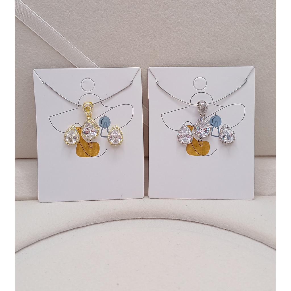 SET ARETES Y DIJE DE PLATA 925