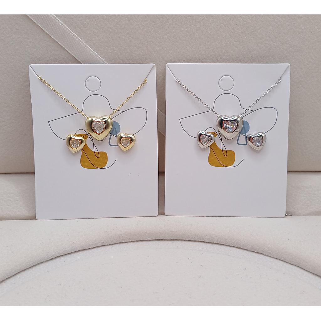 SET CADENA CON DIJE Y ARETES DE PLATA 925