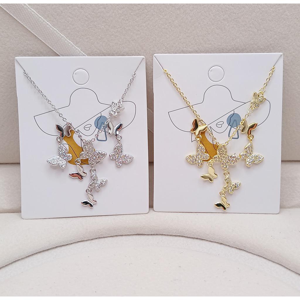 SET CADENA CON DIJE Y ARETES DE PLATA 925