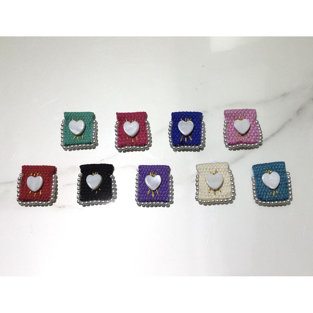 ESCAPULARIO DE TELA CORAZON CONCHA NACAR