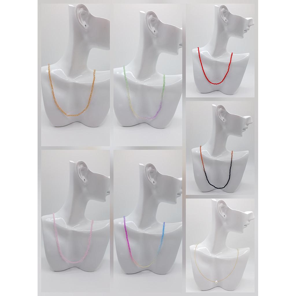 COLLARES TERMINADOS CON CRISTALES DE ACERO